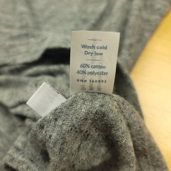 Marine Layer Womens L / XL Shirt Slub‎ Cotton Blend Short Sleeve Gray Pull On - Picture 6 of 12